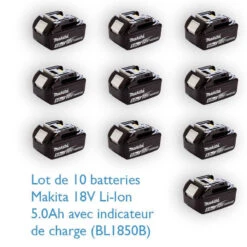 Pack De 10 Batteries 18V Li-Ion LXT 5.0 Ah Avec Indicateur De Charge - MAKITA BL1850BX10