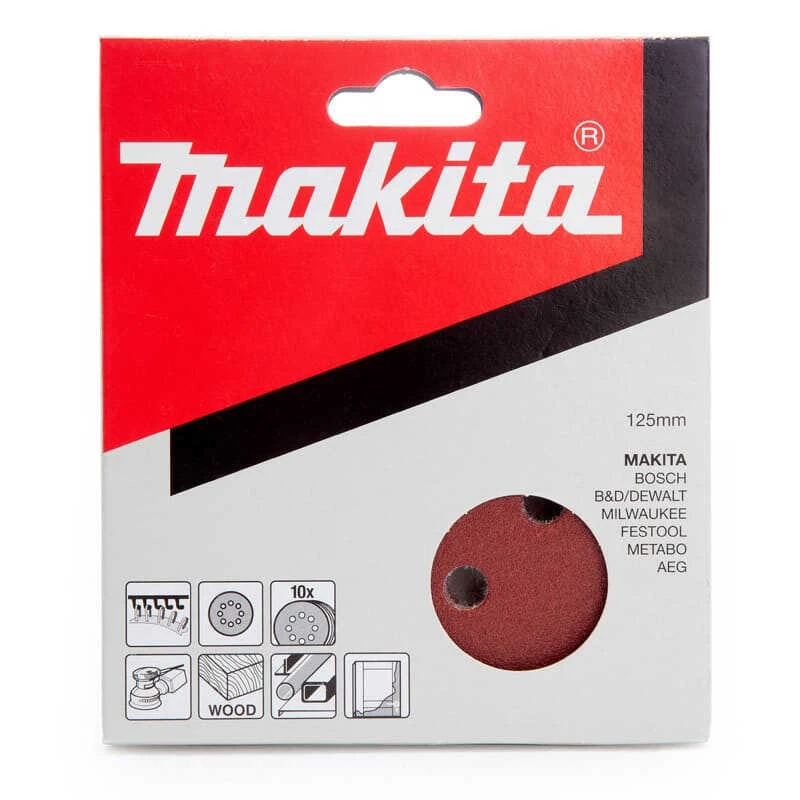 Disques Abrasifs Ø125 Mm Red Velcro Grain 100 Bois/métal (10 Pcs) - MAKITA P-43561 2 Disques Abrasifs Ø125 Mm Red Velcro Grain 100 Bois/métal (10 Pcs) - MAKITA P-43561 – Image 2