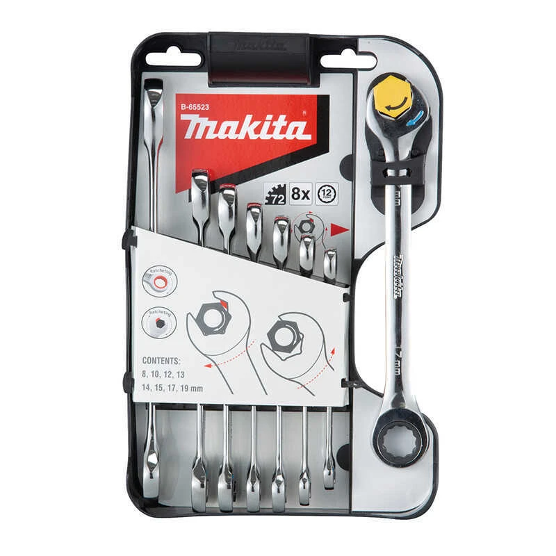 Jeu De Clés Mixtes à Cliquet Et Serrage Rapide 8 à 19 Mm (8 Pcs) - MAKITA B-65523 1 Jeu De Clés Mixtes à Cliquet Et Serrage Rapide 8 à 19 Mm (8 Pcs) - MAKITA B-65523