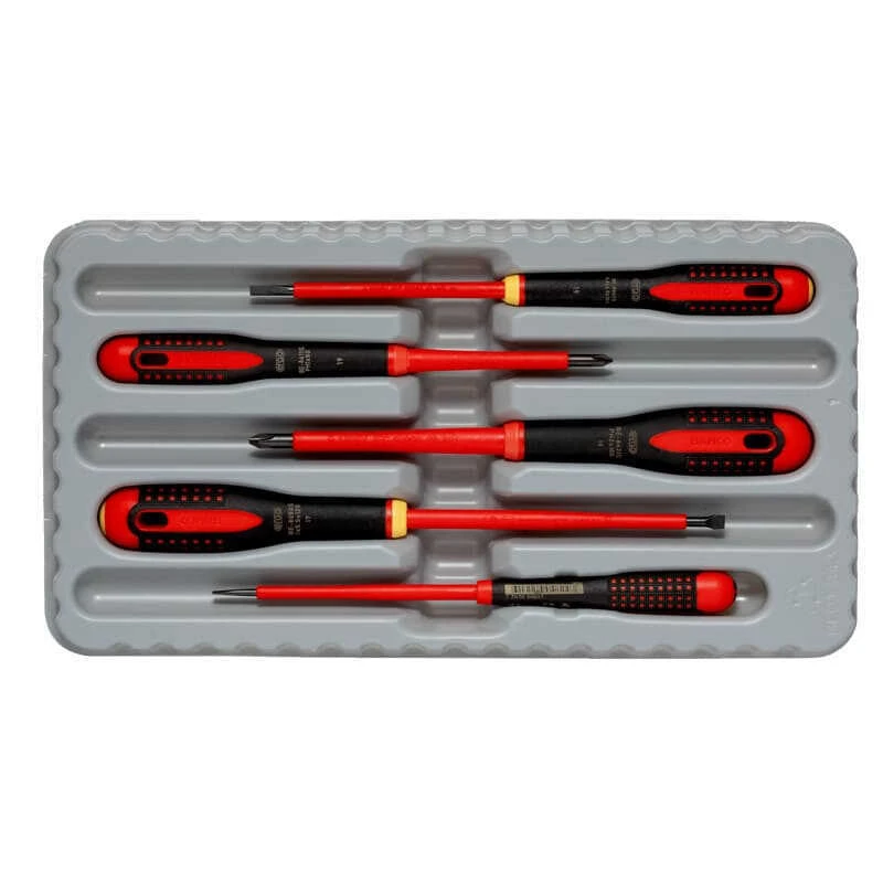Jeu De Tournevis Isolés VDE ERGO™ Manche Tri-matière (5 Pcs) - BAHCO BE-9881S 2 Jeu De Tournevis Isolés VDE ERGO™ Manche Tri-matière (5 Pcs) - BAHCO BE-9881S – Image 2