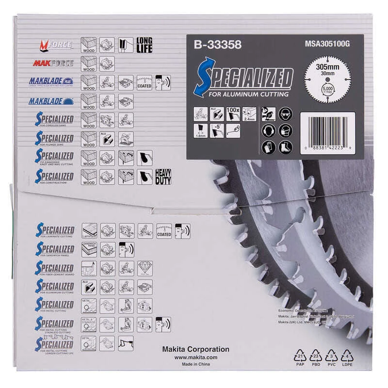 Lame De Scie Aluminium Ø305mm 100 Dents - Makita B-33358 4 Lame De Scie Aluminium Ø305mm 100 Dents - Makita B-33358 – Image 4