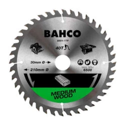 Lame De Scie Circulaire Ø190 Mm 40 Dents Pour Le Bois - BAHCO 8501-15F