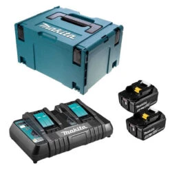 Produits populaires 5 Pack Énergie 18V Li-Ion (2x5,0 Ah) Avec Chargeur Double Dans MAKPAC - MAKITA 197629-2
