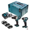 Pack 2 Outils 18V (3x5,0 Ah) (DHP481 + DTD154) En MAKPAC - MAKITA DLXCBO023