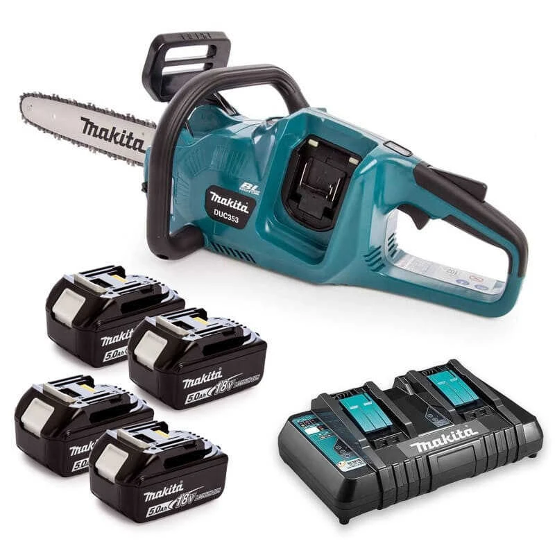 Tronçonneuse 36V LXT (4x5,0 Ah) Avec Chargeur Double - MAKITA DUC353PT4 1 Tronçonneuse 36V LXT (4x5,0 Ah) Avec Chargeur Double - MAKITA DUC353PT4